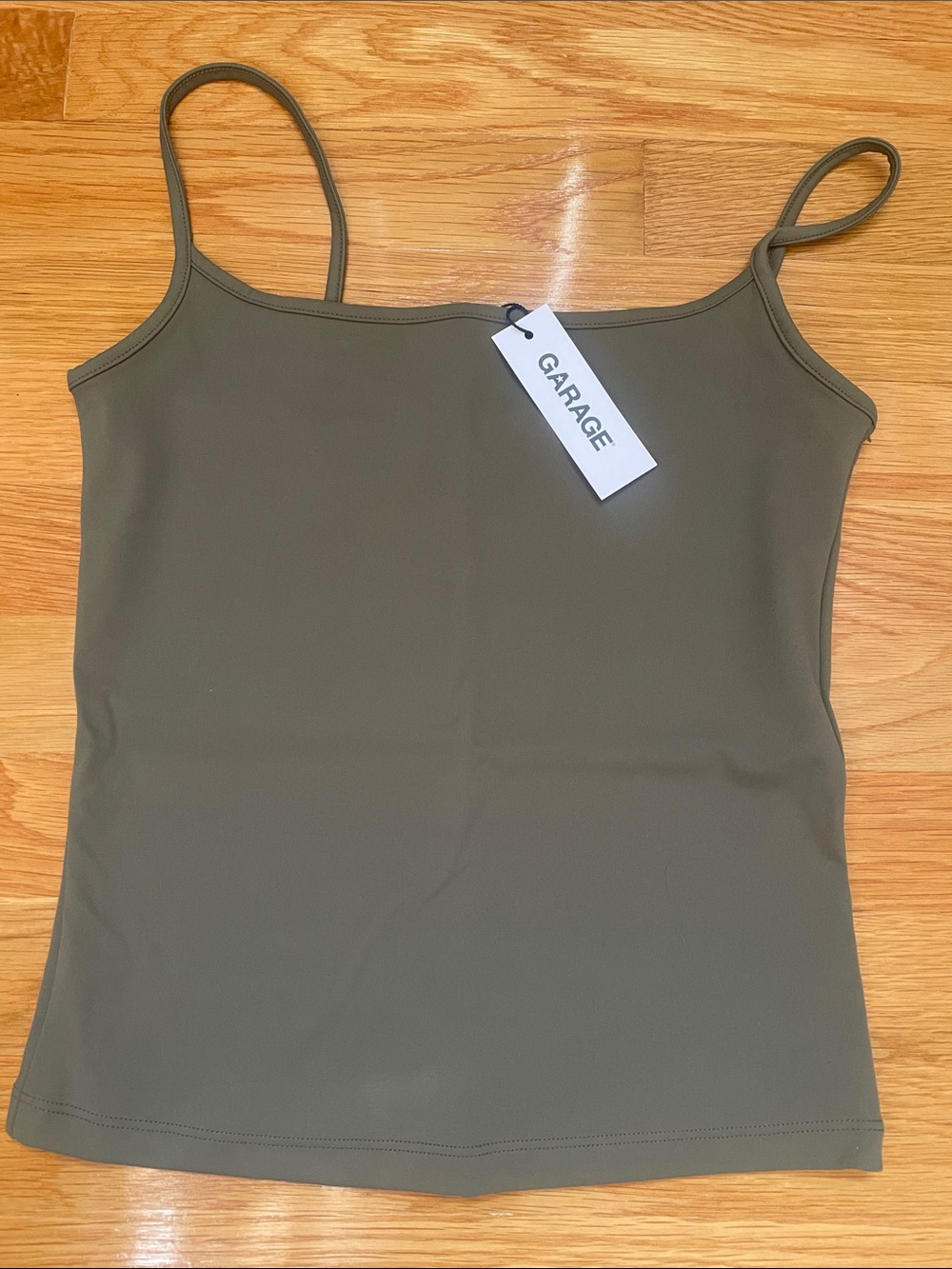 NWT New with Tags GARAGE Women’s Kalamata Green Sleek Scoop Cami Top